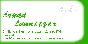 arpad lumnitzer business card